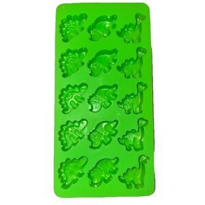 Unbranded Green Silicone Dinosaur, 15 Cavity Candy Mold 3 Styles